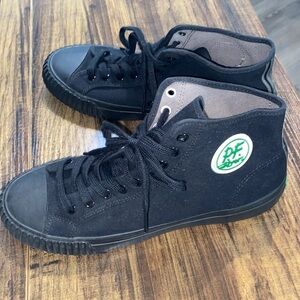 P.F. Flyers size 10.5, men’s black high top shoes. Brand new!